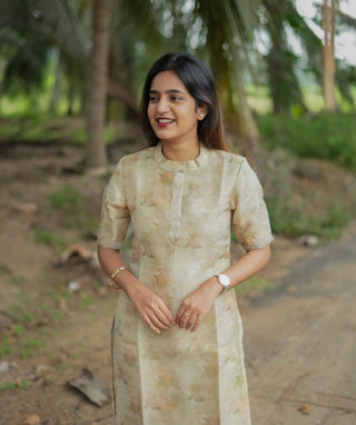 Unlined sheer silk kurti with shimmer