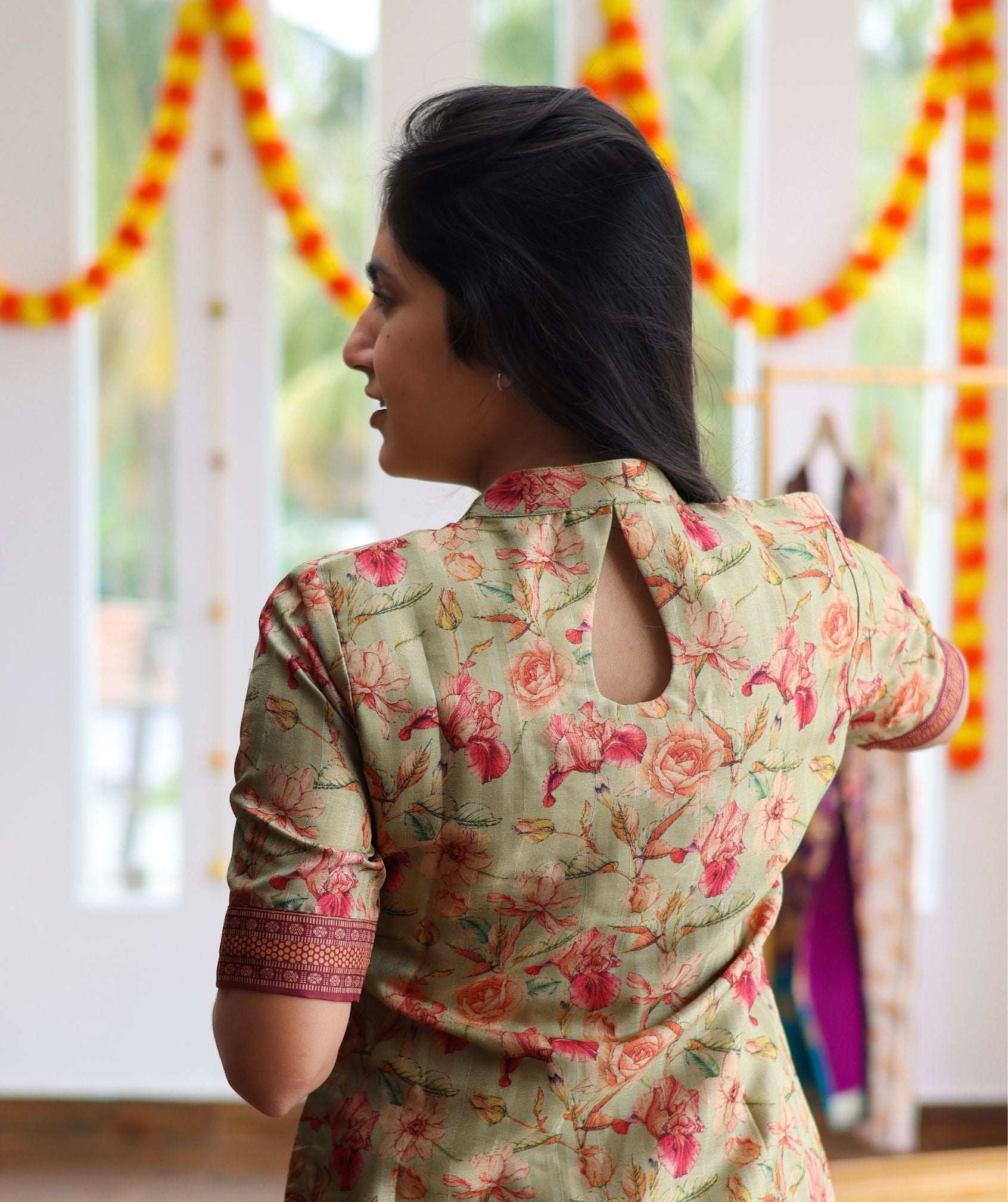 Buy Bani Women Floral Print Cotton Kurtis for Women,Sleeveless V Neck  Printed Ladies Kurti,Designer Kurta for Women, Party Ethnic Wear Dress  (Green,XL) at Amazon.in