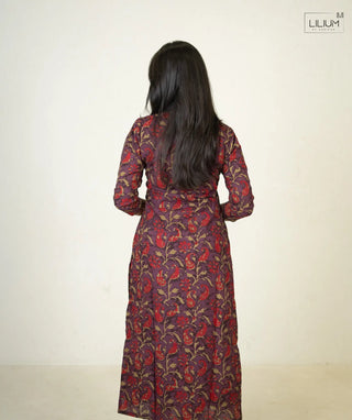 Lined Cotton Kurti in Berry Garnet Shade
