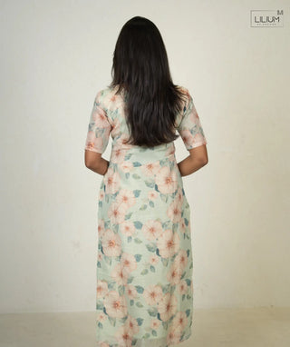 Lined Organza Kurti in Eternal White Shade