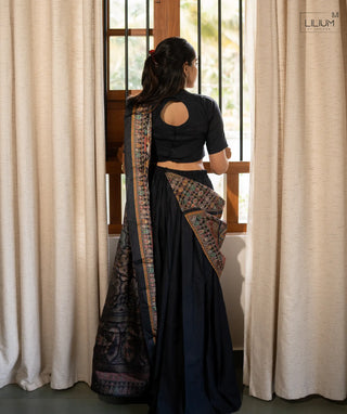 Linen Slub Dress Festive Wear Top and Bottom