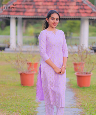 Majestic Lilac Staple Cotton Co-ords for Women