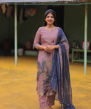 Mauve Majesty Tissue Silk 3-Piece Set