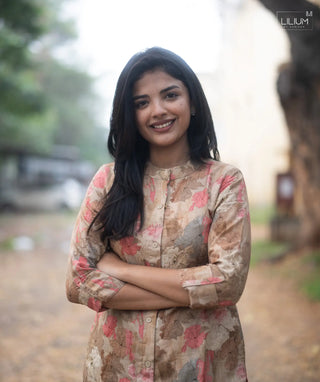 Mul Mul Cotton Kurti with 3/4 Sleeves