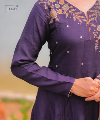 Muslin Silk 3 Piece Anarkali Dress Set