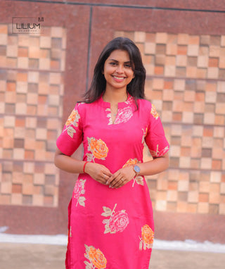 Muslin casual co-ords for women Tropical Rose