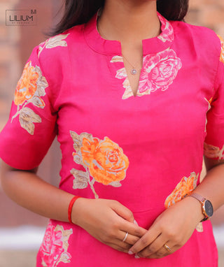 Muslin co-ords set with open slit top