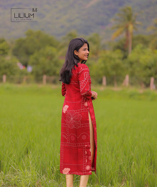 Muslin kurti fabric close-up