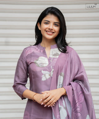 Elegant Muslin 3-Piece Set with Dupatta