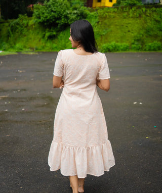 Open Slit Cotton Maxi Dress Side View