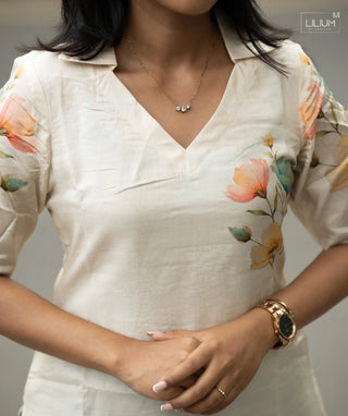 Open Slit Muslin Kurti