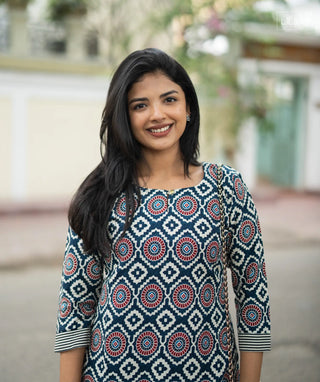 Printed muslin kurti for women