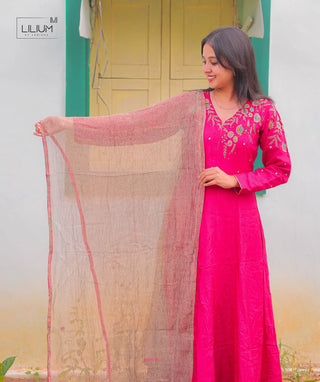 Rani Bloom Anarkali Front View