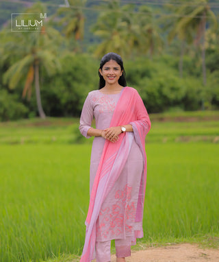 Rosaline Royale Slub Cotton Kurta Set