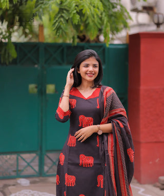 Royal Tusker cotton A-line kurti front view