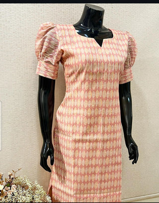 Light pink Chanderi sequin Kurti - Traditional Wear
