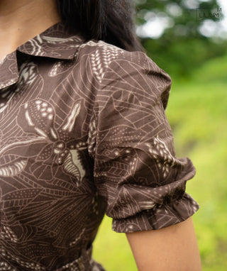 Short Sleeve Mocha Maxi Dress