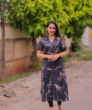 Elegant navy blue casual kurti