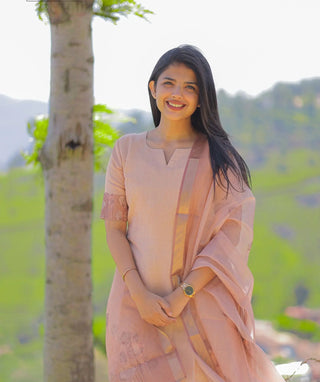 Elegant terracotta silk kurti perfect for daily style
