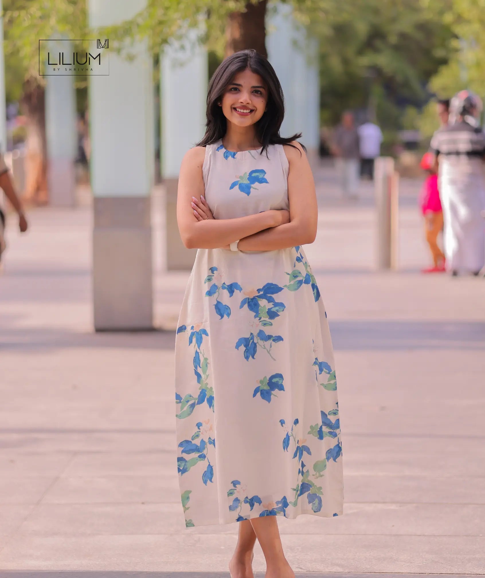 Sky Lily Cotton A-line Sleeveless Kurti Dress Sky Lily Cotton A-line Sleeveless Kurti Dress