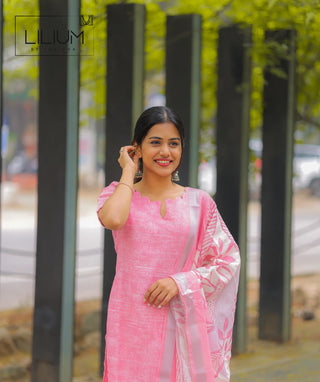 Women’s Slub Cotton Kurti in Swanrose Veil
