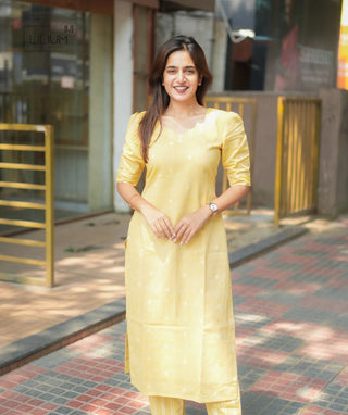 Solar Bloom handloom cotton co-ords set