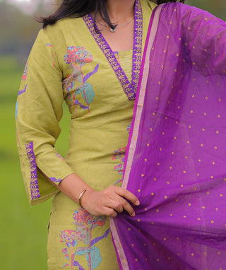 Muslin Silk Kurta Set with Full Lining