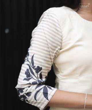 Stylish muslin kurti with 3/4th sleeves
