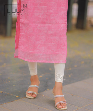 Stylish Slub Cotton Kurti with Shawl Set