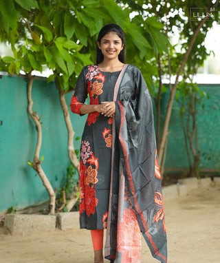 Tangerine Dusk Muslin Kurti for Women