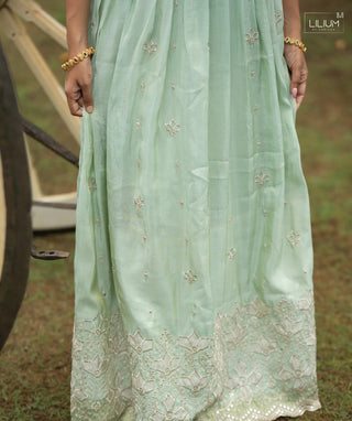 Tissue Silk Outfit for Women in Mint Charm Shade