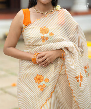 Traditional Onam Kerala Saree in Tissue Silk