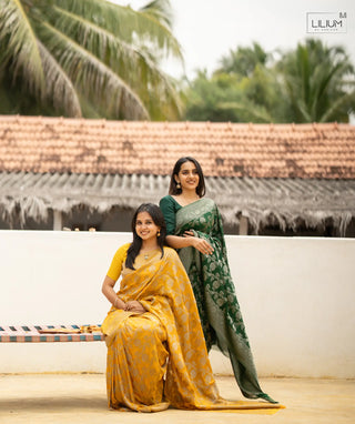 Traditional Banaras Saree in Green Shade
