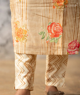 Trendy Elbow Sleeve Muslin Co-ords Outfit