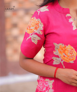 Tropical Rose co-ords with elbow sleeves