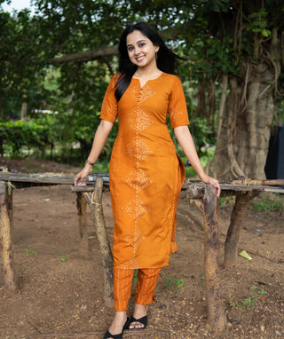 Tuscan Gold Muslin Co-ord Set