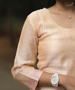 Close-up of tissue silk fabric in Whispering Rosevine