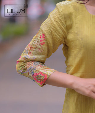 Elegant A-Line Kurti with 3/4th Sleeves