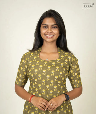 Women’s Casual Cotton Kurti with Open Slit