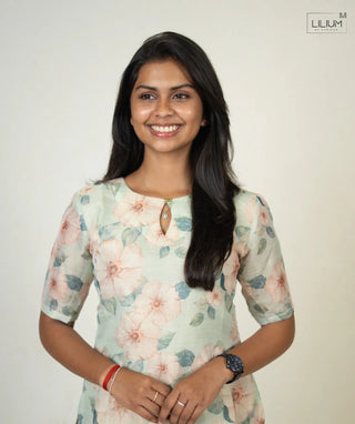 Women’s Casual Organza Kurti with Open Slit