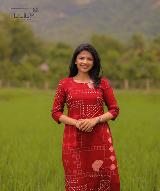Women’s Cherry Brick casual kurti
