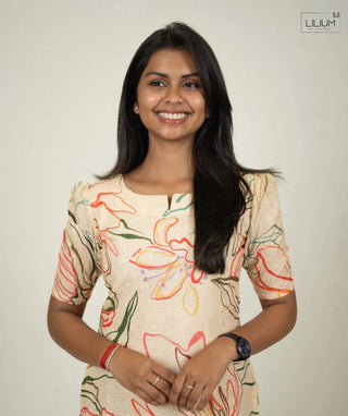 Women’s hakoba kurti half sleeve