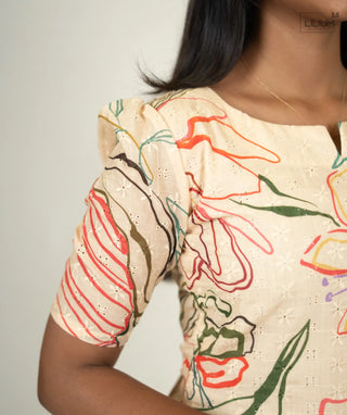 Women’s hakoba kurti half sleeve