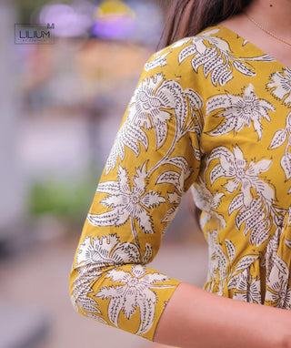Side view of breathable cotton maxi