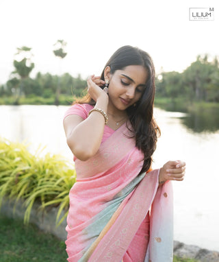 Zari Work Muslin Saree