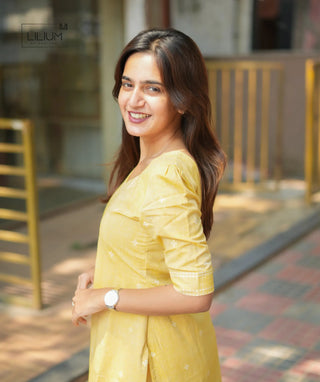 Handloom cotton co-ords with elbow sleeves