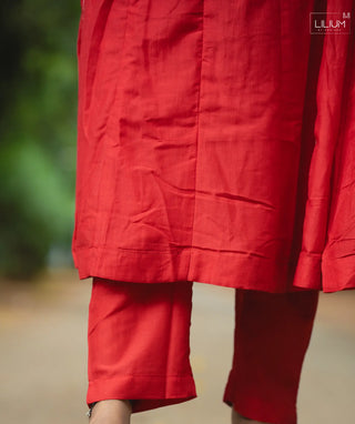 Lined muslin kurti set with full sleeves