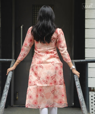 Pullover style tussar silk kurti