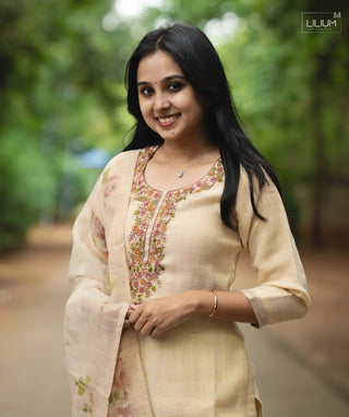 Kota silk kurti with 3/4th sleeves