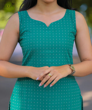 Handloom cotton co-ords in Jade Mist shade